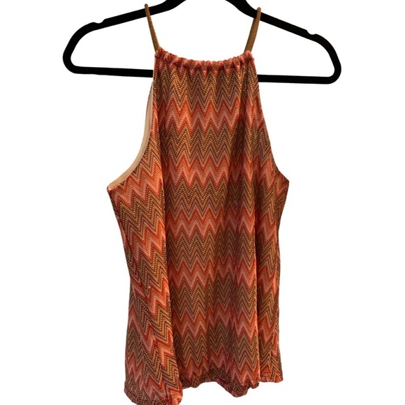 Rue 21 Woman’s Sleeveless High Halter Style Neckline Brown Woven Top XL - Picture 4 of 5